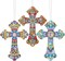 3 Pcs Cross Diamond Art Painting Hanging Kit for Adult DIY 5d Crystal by Number Mandala Cross Rhinestone Pendant Acrylic Mosaic Wall Ornament Gift for Valentine Easter Religious Christians